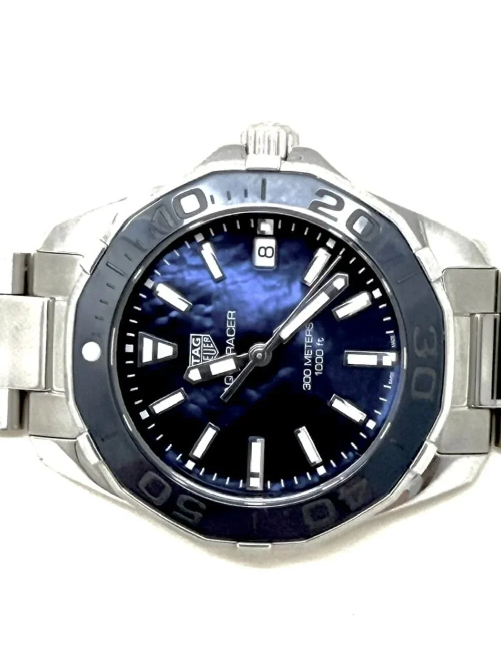 Tag Heuer Aquaracer WAY131S Steel Ceramic Mother of Pearl Blue Dial Womens Watch